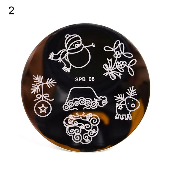 UDIYO Nail Stamping Plate Clear Engraved Christmas Pattern Stainless Steel Nail Decoration Templates for Salon