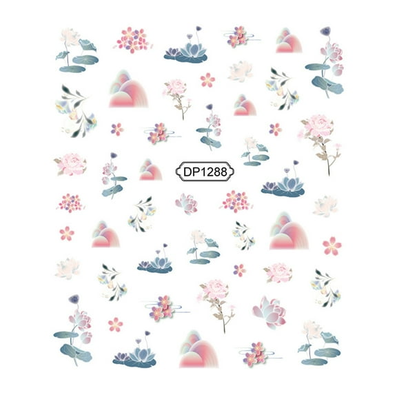 UDIYO Nail Sticker Chinese Style Exquisite Pattern Paper Colorful Fingernail Decal DIY Nail Art Ornament Beauty Accessories