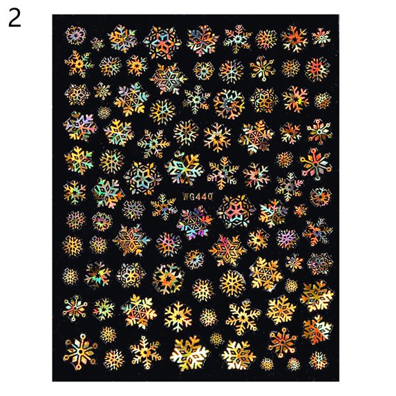 UDIYO Nail Sticker Christmas Style Snowflake Pattern Vivid Images White Snow Embossed Sticker Xmas Charms for Manicure