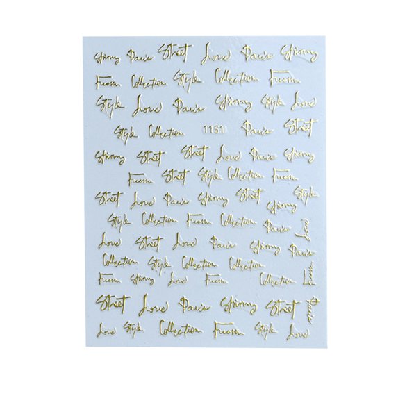 UDIYO Nail Sticker Glitter DIY Various Styles Holographic Letters Adhesive Sliders Colorful Wraps Decoration for Manicure