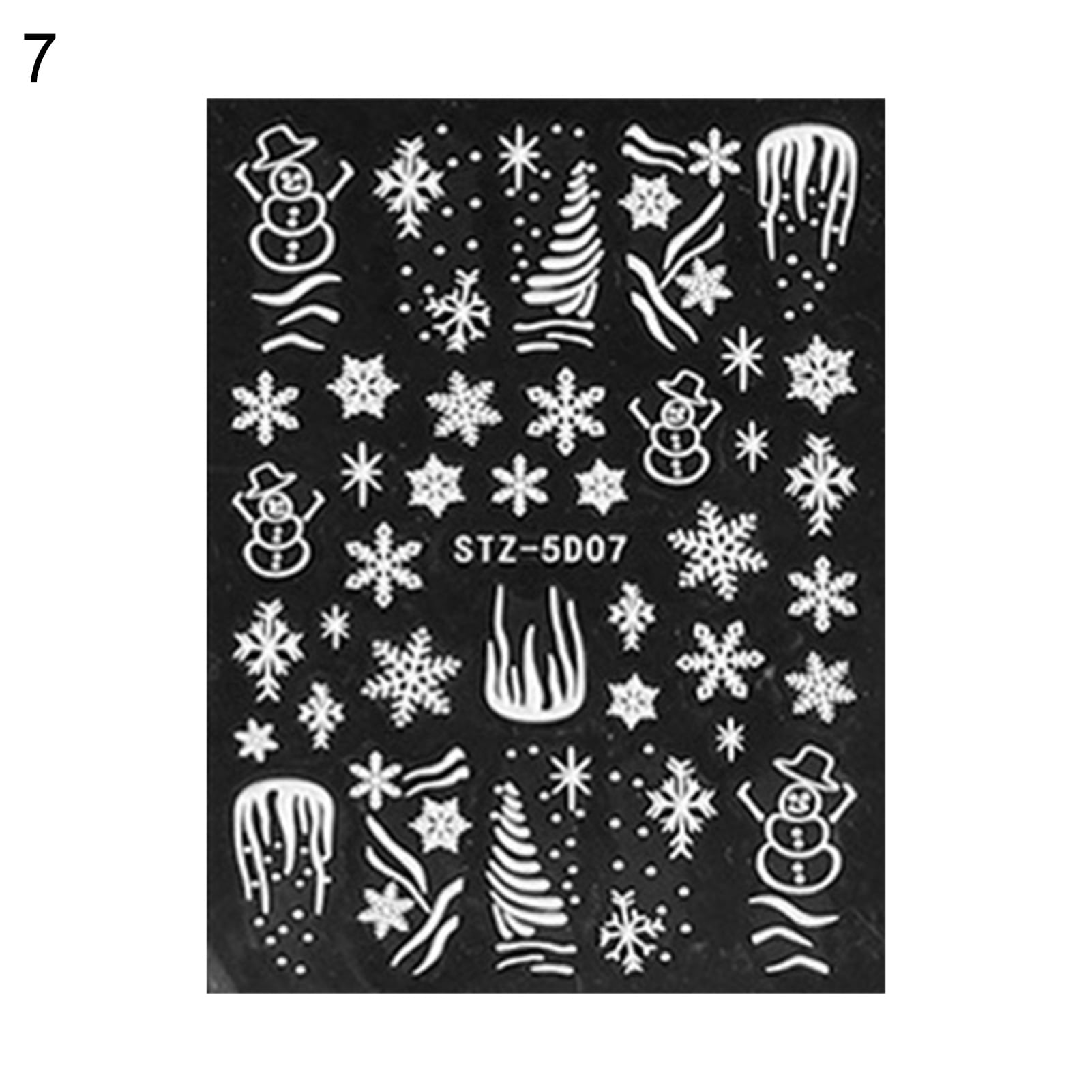 UDIYO Nail Sticker Snowflake Christmas Tree Nail Design Creative Nail
