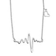 thumbnail image 1 of UDIYO Necklace ECG Design Exquisite Alloy Heart Shape Pendant Clavicle Chain for Club, 1 of 7