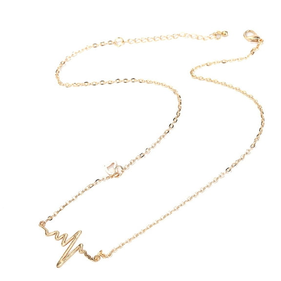 UDIYO Necklace Heartbeat Rhythm Design Heart Shape Alloy Women Necklace Jewelry for Gifts