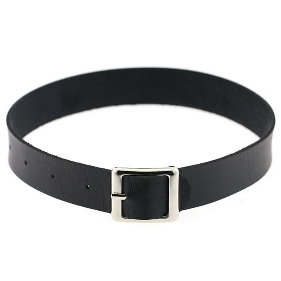 UDIYO Necklace Punk Retro Faux Leather Buckle Choker Necklace for Dating