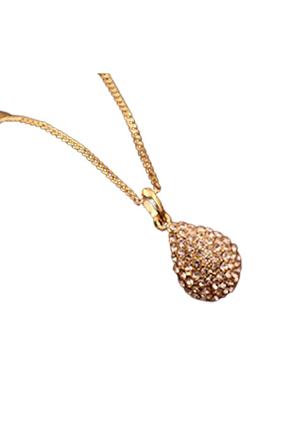 Necklace Shiny Adjustable Women Waterdrop Shape Rhinestone Pendant Chain for Travel Party