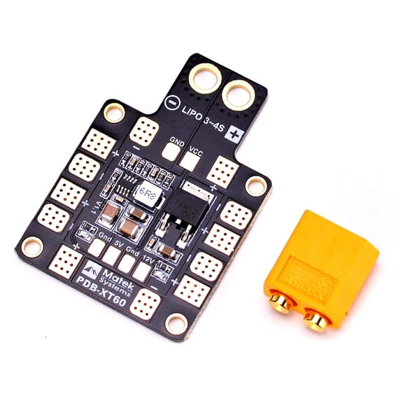 UDIYO PDB-XT60 Dual BEC 5V/2A 12V/0.5A Output Power Distribution Board for Multicopter