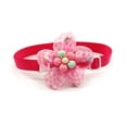 thumbnail image 1 of UDIYO Pet Collar Floral Tie Easy-Wearing Sweet Net Yarn Cats Dogs Collars Pet Accessories, 1 of 7