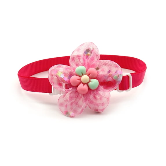 UDIYO Pet Collar Floral Tie Easy-Wearing Sweet Net Yarn Cats Dogs Collars Pet Accessories