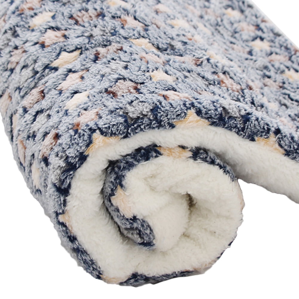 UDIYO Pet Dog Cat Star Paws Bed Mat Soft Fleece Blanket Warm Sleeping Cushion Mattress