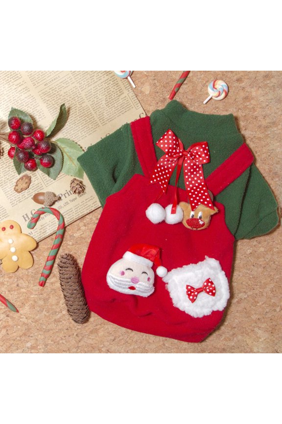 Pet Pullover Christmas Series Decor Keep Warmth Cartoon Pet Dogs Cats Sweatshirt Costume for Winter