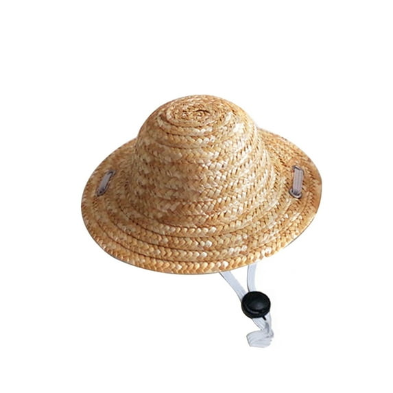 UDIYO Pet Straw Hat Breathable Creative Handmade Summer Pet Sun Cap for Outdoor