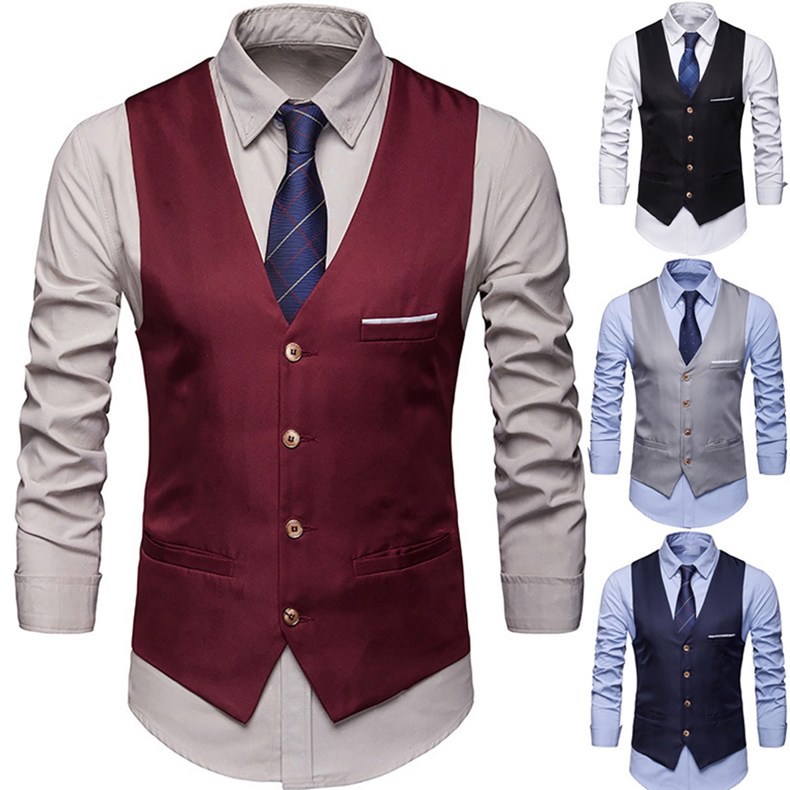 SKU#JA60804 Mens Big and Tall Suits - Plus Size Copper Suit For Men - Classic fit 1 Button With Vest