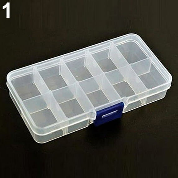 UDIYO Portable 10/15/24 Compartment Detachable Jewelry Bead Storage Case Organizer Box