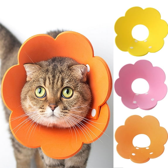 UDIYO Protective Collar Flower Design Anti-lick EVA Cat Protective Collar for Indoor