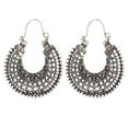 thumbnail image 1 of UDIYO Retro Ethnic Hollow Out Carving U-Shaped Basket Women Wire Hoop Drop Earrings, 1 of 6