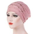 thumbnail image 1 of UDIYO Rhinestone Fold Thin Headscarf Hat Shiny Stetchy Women Wrap Hat Hair Accessories, 1 of 8