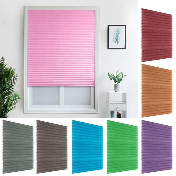 UDIYO Shades Blinds Pleated Blackout Decorative Bright Color Multipurpose Curtain Kitchen Supplies