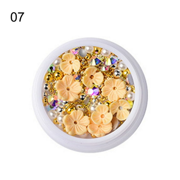 UDIYO Shell Flower Bead Rhinestone Mixed 3D Nail Art Sequin DIY Manicure Jewelry Decor