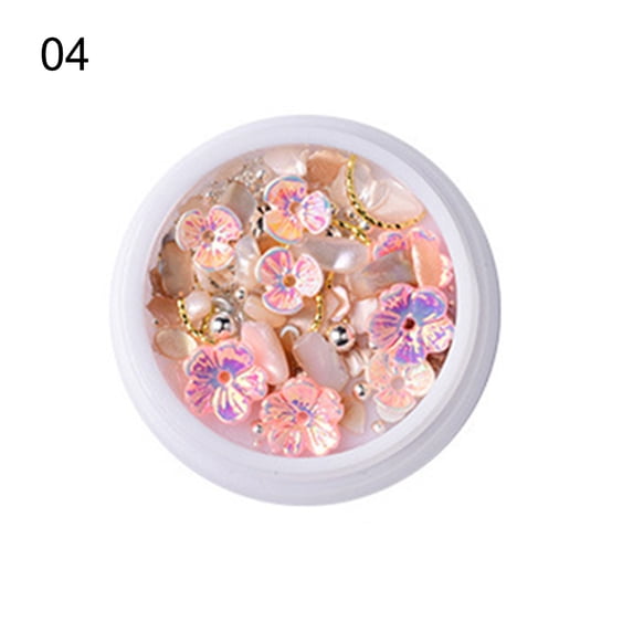 UDIYO Shell Flower Bead Rhinestone Mixed 3D Nail Art Sequin DIY Manicure Jewelry Decor