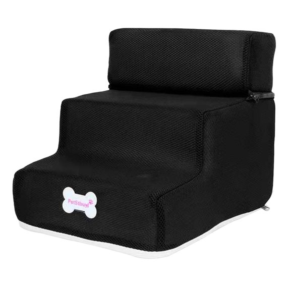 UDIYO Small Dog Cats Pet 3 Steps Removable Non-slip Ramp Climbing Detachable Bed Ladder