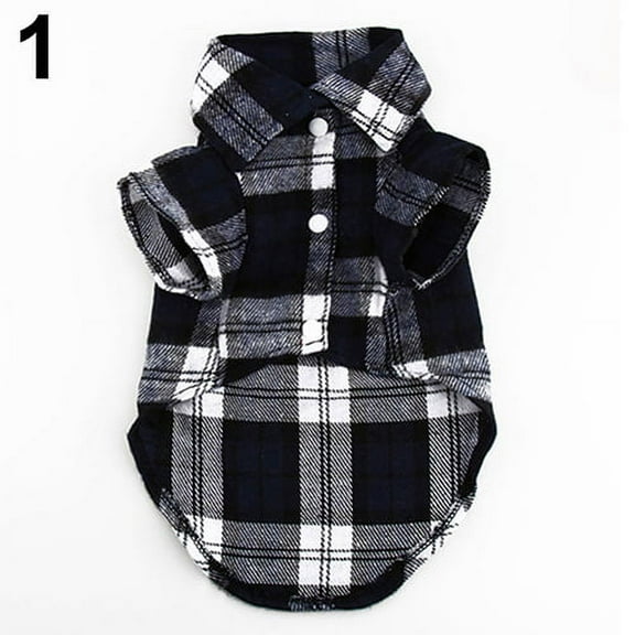 UDIYO Small Pet Dog Plaid Shirt Lapel Coat Cat Jacket Clothes Costume Top Apparel