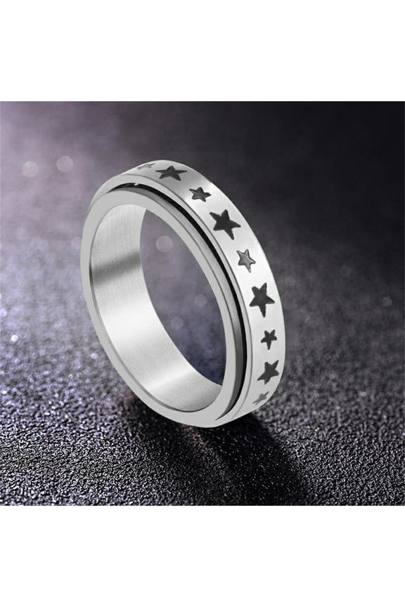 Spinner Rings Long Lasting Unisex Anti-rust Alloy Moon Star Fidget Ring Stress Relieving Anxiety Ring for Party