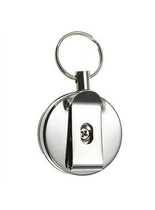 Steel Retractable Key Ring Clip On Pull Chain Id Holder Reel Belt Extends  26