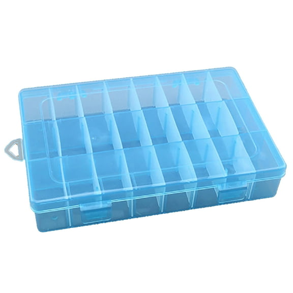 UDIYO Storage Box Large Capacity Transparent PP Home 24 Grids Dividers Box for Crafts