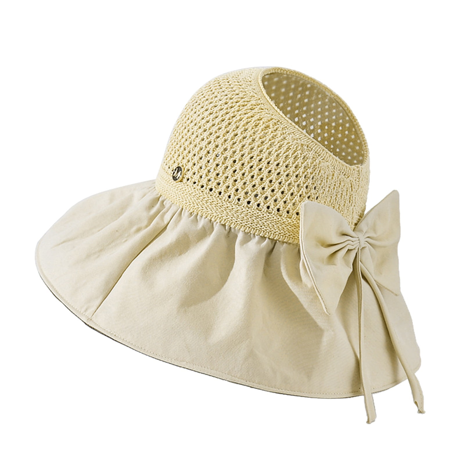 UDIYO Sun Visor Hat Bowknot Design Super Soft Polyester Women Summer