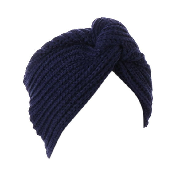 UDIYO Turban Hat Solid Color Bohemian Elastic Comfortable Acrylic Fiber Women Knitted Indian Head Wrap for Outdoor