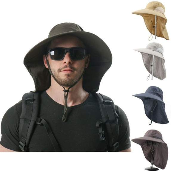 UDIYO UPF 50+ Boonie Hat for Men Wide Brim Sun Hat Outdoor Sun Military Hat for Travel Safari Fishing Camping