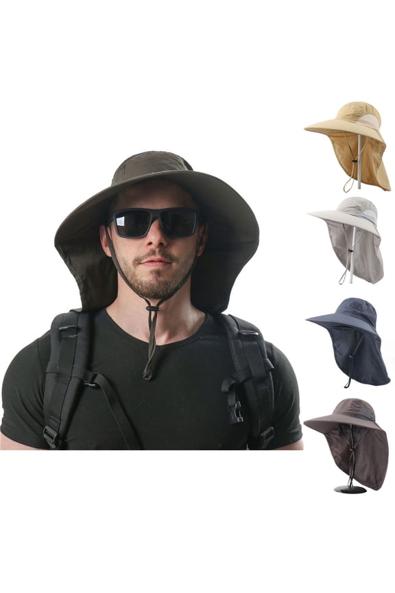 UPF 50+ Boonie Hat for Men Wide Brim Sun Hat Outdoor Sun Military Hat for Travel Safari Fishing Camping