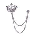 thumbnail image 1 of UDIYO Unisex Crown Shape Brooch Tassel Chain Lapel Pin Retro Corsage Suit Accessory, 1 of 7