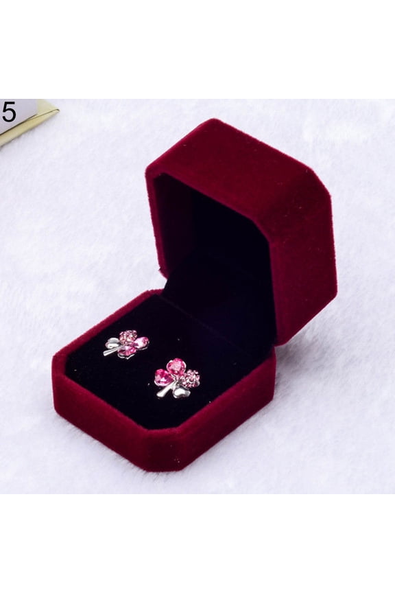 Velvet Engagement Wedding Earring Ring Pendant Jewelry Display Box Gift Case