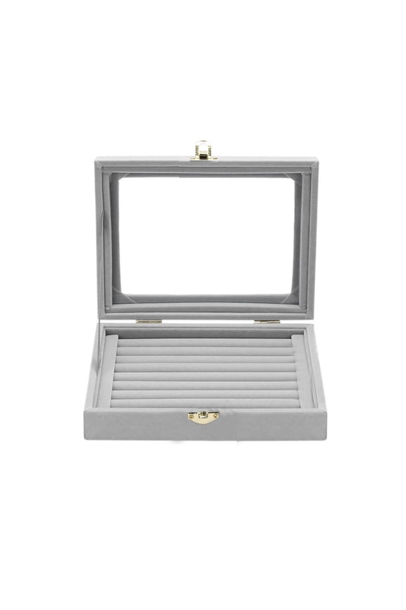 Velvet Portable Jewelry Organizer Display Earring Ring Storage Tray Box Case