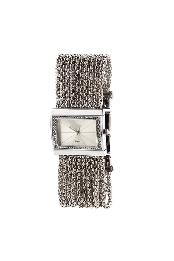 Watch Multi-Layer Bead Chain Rhinestone Inlaid Alloy Stylish Women Quartz Bracelet Watch for Gift