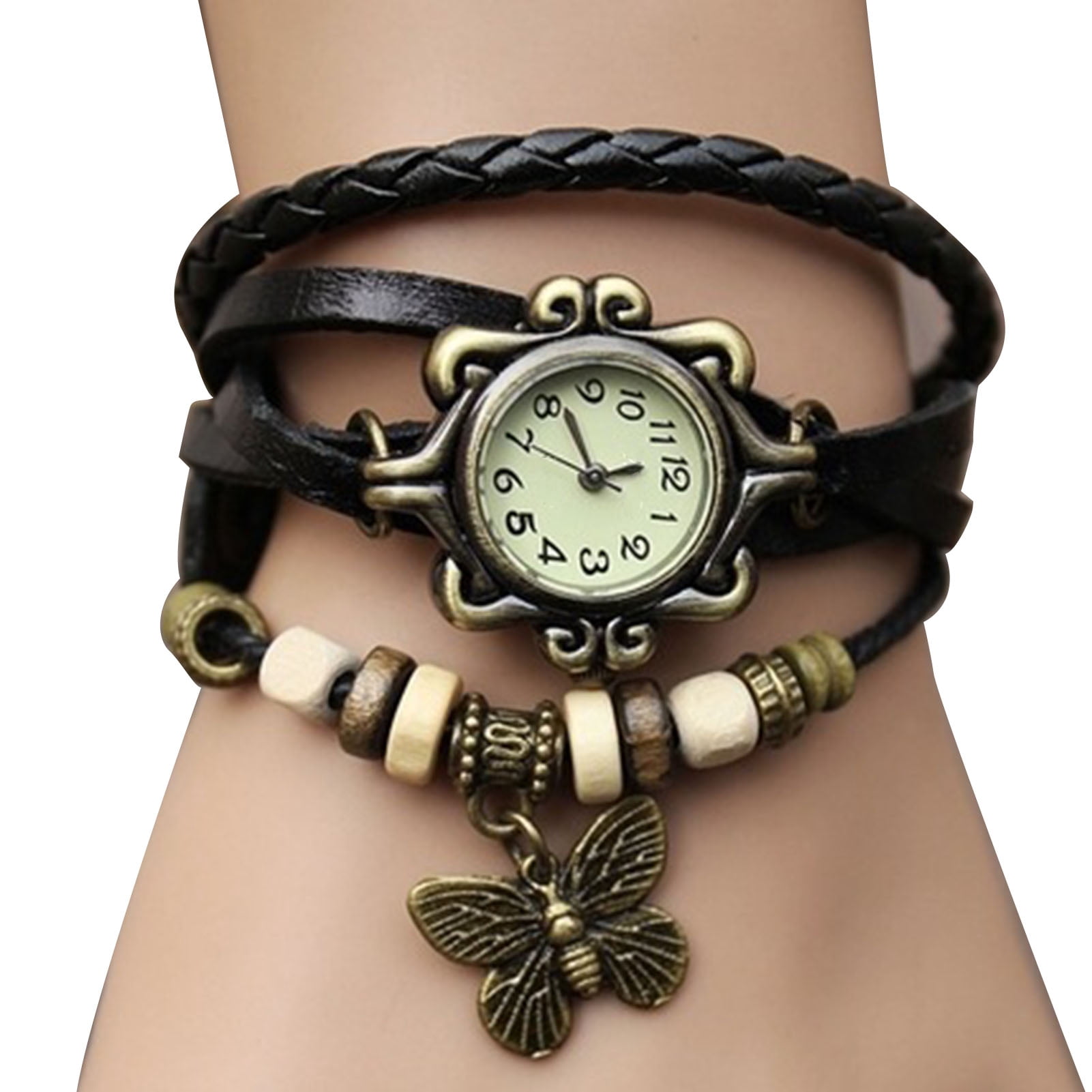 UDIYO Watches Faux Leather Adjustable Metal Fashion Weave Wrap Watches ...
