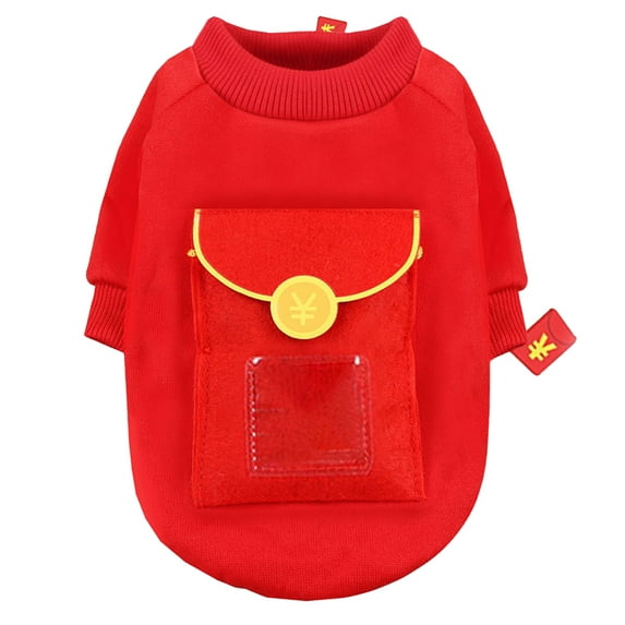 UDIYO Winter Dog Sweater with Red Envelope New Year Pet Clothing For Spring Festival