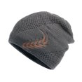 thumbnail image 1 of UDIYO Winter Hat Stretchy Thick All Match Yarn Embroidered Wheat Fleece Fleece Cap for Daily Life, 1 of 8