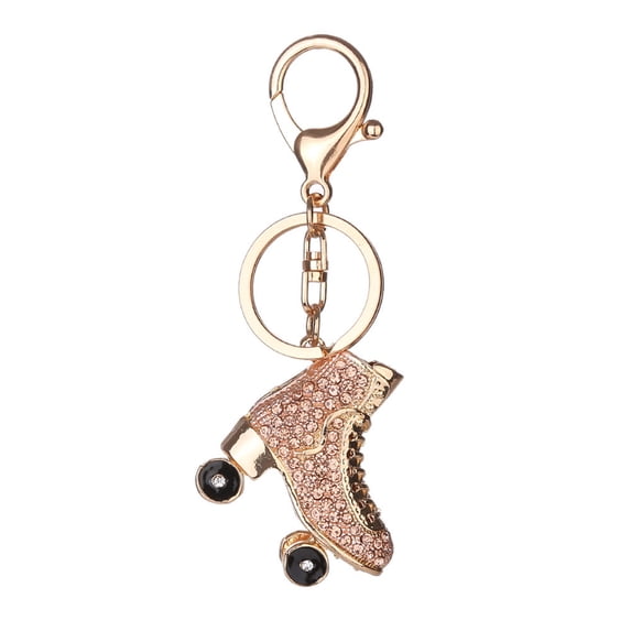 UDIYO Woman Rhinestone Roller Skates Pendant Keychain Key Ring Backpack Ornaments