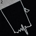 thumbnail image 1 of UDIYO Women Creative Heartbeat Rhythm Pattern Necklace Heart Shape Dangling Jewelry, 1 of 7