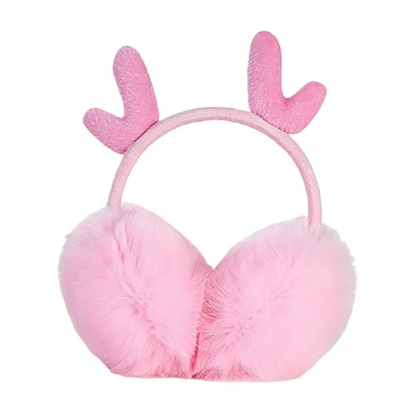 UDIYO Women Earmuff Deer Antler Soft Solid Color Non-slip Ear Protection Comfortable Autumn Winter Girls Ear Warmer for Daily Life