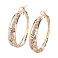 thumbnail image 1 of UDIYO Women Earrings Attractive Shiny Rhinestones Inlaid Hoop Earrings Piercing Jewelry for Party, 1 of 7