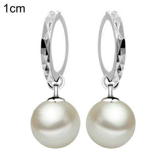 UDIYO Women Fashion Fuax Pearl Dangle Eardrop Huggie Earrings Piercing Jewelry Gift