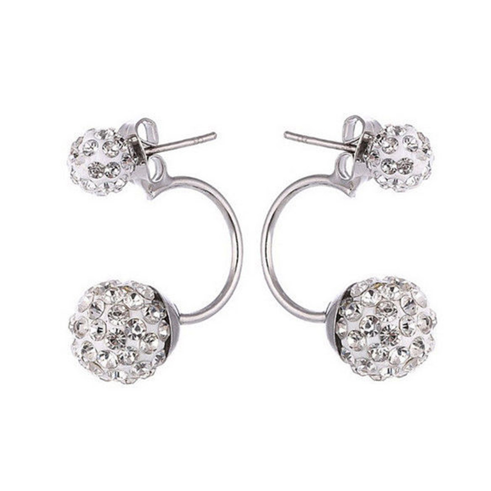 UDIYO Women Fashion Jewelry Lady Elegant Rhinestone Balls Ear Stud
