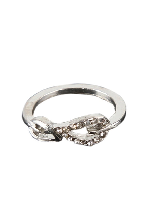 Women Fashion Rhinestone Two Leaf Open Ring Jewelry for Lovers Party Gift