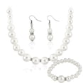 thumbnail image 1 of UDIYO Women Faux Pearls Alloy Necklace Bracelet Earrings Wedding Bridal Jewelry Set, 1 of 6