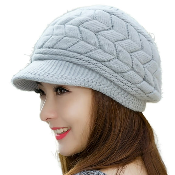 UDIYO Women Hat Solid Color Arrow Pattern Autumn Winter Short Brim Dome Hat for Outdoor