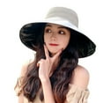 thumbnail image 1 of UDIYO Women Hat Solid Color Wide Brim Round Shape Hollow Out Super Breathable Sun Protection Heat Resistant Big Brim Soft Material Summer Cap for Outdoor, 1 of 8