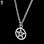 UDIYO Women Men Round Hollow Star Pentagram Pendant Necklace Xmas Gift Cool Jewelry